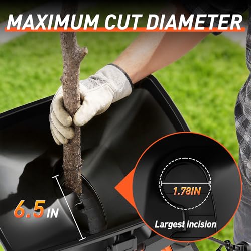MAXLANDER 15-Amp Electric Wood Chipper Shredder, 1.75" Cutting Capacity - color: Dark orange