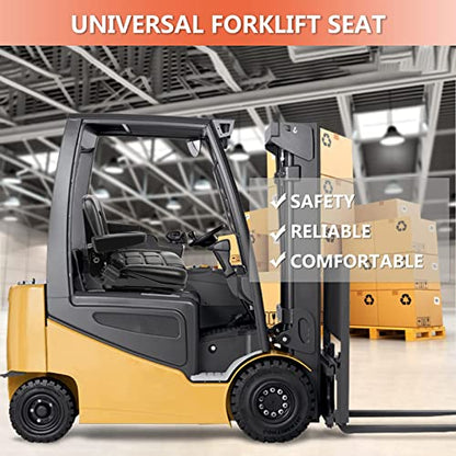 Universal Forklift Seat, Tractor Seat with Micro Switch,Armrest And Safety Belt,for Tractor,Excavator Skid Loader Backhoe Dozer Telehandler