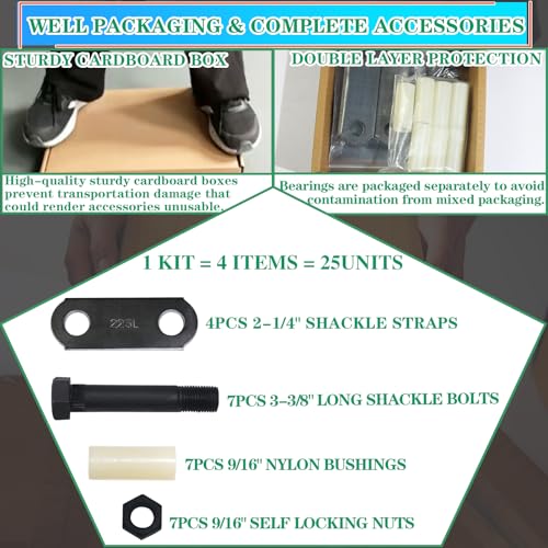 2-1/4" Tandem Axle Trailer Shackle Kit - size: 4Pcs 2-1/4" shackle straps