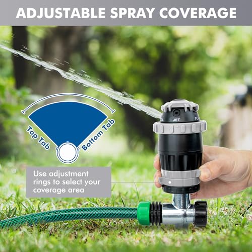 [2 Pack] RESTMO Gear Drive Sprinkler with Metal T-Spike Base,Gray - color: Gray, size: 2 Pack