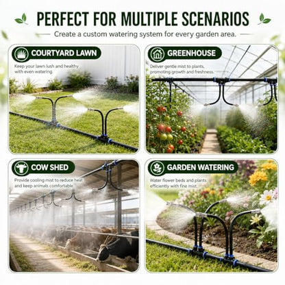 50FT High-Flow Garden Irrigation System, 12mm Main Tubing,30 Nozzles - size: 50Ft