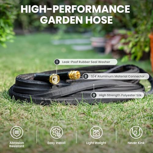 Giraffe Tools Garden Hose 50FT Lightweight Lay Flat Water Hose - size: 50FT