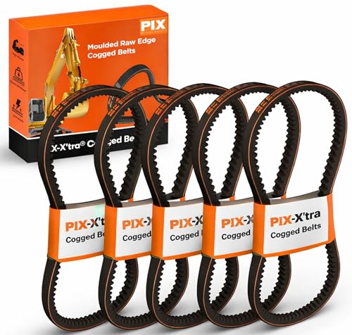 PIX AX20 Industrial Cogged V-Belt 1/2 x 22 OC - Durable Drive Belt for Compressors, Generators, Vacuum Pumps, Industrial Fan, Power Tools, Heavy-Duty Machinery and High-Speed Engines - Pack of 5 - size: 22in OC (Pack of 5)
