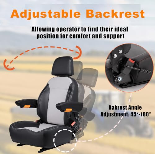 SEATIN Universal Tractor Seat, Comfortable Zero Turn Mower Seat - color: Premium Carbon Fiber