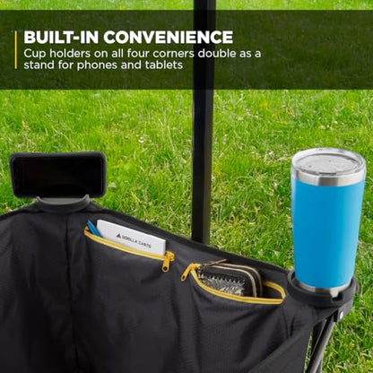 Gorilla Carts Collapsible Folding Outdoor Utility Wagon, 7 Cu Ft, Black - color: Black