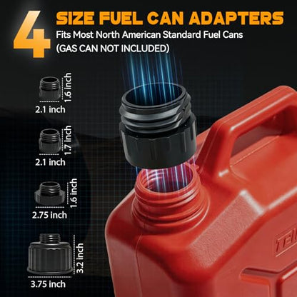 Fuel Transfer Pump with Auto-Stop Compatible with DeWalt 20V Battery - color: Black and White