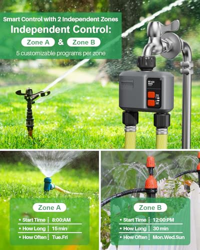 WiFi Sprinkler Timer 3 Zone, 2 Pack Smart Water Timer for Garden Hose - style: 2 Zone-2pcs