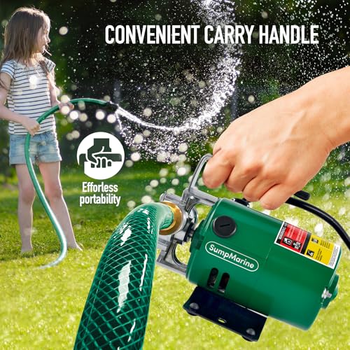 SumpMarine Water Transfer Pump, 115V 330 Gallon Per Hour - Portable Electric Utility Pump with ON/OFF Switch and 6' Water Hose Kit - Remove Water From Garden, Hot Tub, Pool, Aquariums (Pack of 2) - size: With ON/OFF Switch (Pack of 2)