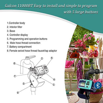 Galcon 11000 Series Hose Timers Irrigation Controller for Watering Balcony & Small Garden - style: Bluetooth