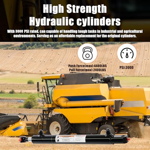 KINGWAY Double Acting Hydraulic Cylinder 1.5"Borex14"Stroke, 3000 PSI SAE#6 - size: 1.5”x14"