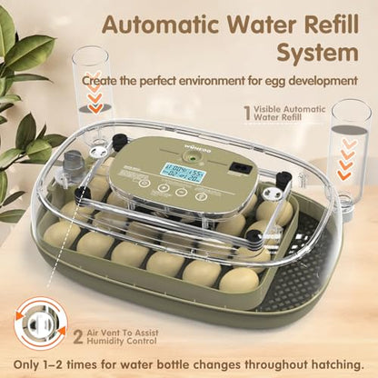 Egg Incubators Incubator for Hatching Eggs 24 Eggs Egg Incubator for Lab Home Farm with Automatic Egg Turning for Chicken, Ducks, Goose, Quail - size: 24 eggs