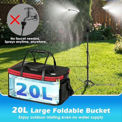 Roylvan Portable Misters for Outside Patio, Battery-Powered with 4 Nozzles