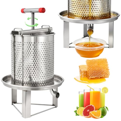 Honey Extractor Honey Press Stainless Steel Hand Crank Beekeeping Spinner