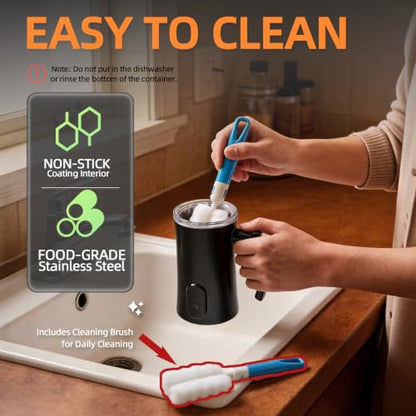 Liksiy Milk Frother and Steamer, 4-in-1 Electric Milk Frother for Hot & Cold Foam, Quiet Coffee Frother and Milk Warmer for Latte, Cappuccino and Macchiato, Black