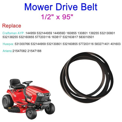 144959 Drive Belt 1/2"X 95" for Craftsman LT1000 LT2000 LT3000 Lawn Mower