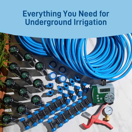 Orbit 2-Zone All-in-One Automatic Watering System - Automatic Sprinkler System for Yard Irrigation Setup - DIY Lawn Kit - Double Outlet Hose Timer - Easy Push-Fit Technology - Large Coverage - 50021 - style: Large Area