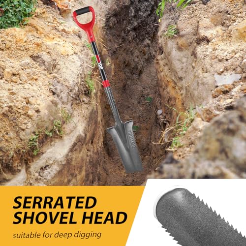 Drain Spade Garden Digging Shovel Root Saw Spades for Digging, 44 inches - style: Contemporary