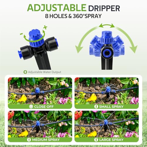 HIRALIY 100FT Drip Irrigation Kit for Raised Beds & Gardens - size: 100FT
