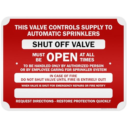 This Valve Controls Supply To Automatic Sprinklers Shut Off Valve Sign, 18x24 Inches, 3M EGP Reflective .080 Aluminum, Fade Resistant, Made in USA by My Sign Center - size: 18x24 Reflective Aluminum