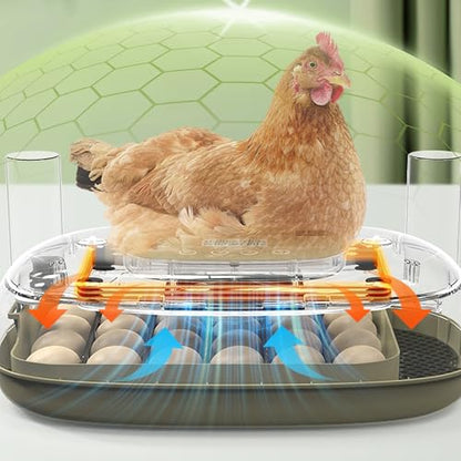 Smart Egg Incubator with Automatic Egg Turner & Built-in Candler, Stable Temperature Control, for Hatching Chicken Quail Duck Goose Eggs, 24 Eggs Capacity, External Water Refill