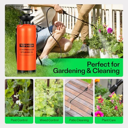 VIVOSUN 2.64-Gallon Pump Pressure Sprayer - color: Orange, size: 2.64 Gallons