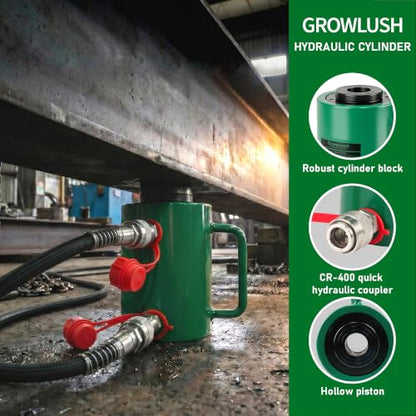 30 Ton Double-Acting Hollow Hydraulic Cylinder 100mm(4") Stroke - size: BRCH-30100