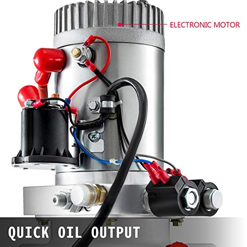 Mophorn 6 Quart Hydraulic Pump Hydraulic Power Unit (Plastic, 6 Quart/Double Action) - size: Double Acting 6 Quart