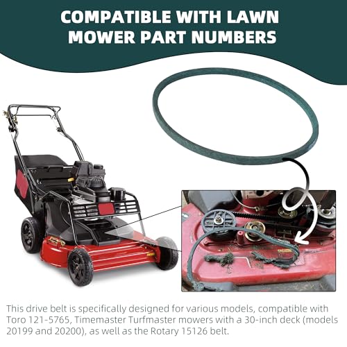 (2-Pack) Calvana 121-5765 Drive Belt, Kevlar Cord, Compatible with 30" Toro Lawn Mower, Exmark Mower, Toro TimeMaster 30, Models20200, 20199, 20975, 20976, 20977, 20978, 22205TE, 22210, 30 1/2" x 1/2" - size: 30 1/2" x 1/2"