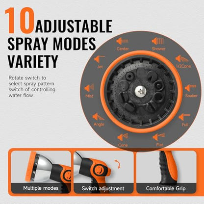 Retractable Garden Hose Reel 1/2 inch x 150 ft Wall Mounted - color: Black, size: 1/2"-150FT
