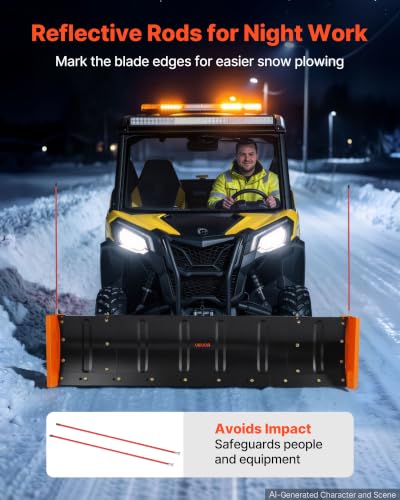 VEVOR Snow Plow Kit 43 in/60 in Width Adjustable Plow Attachment Side Wings - size: 43in-60in Adjustable, with Side Wings