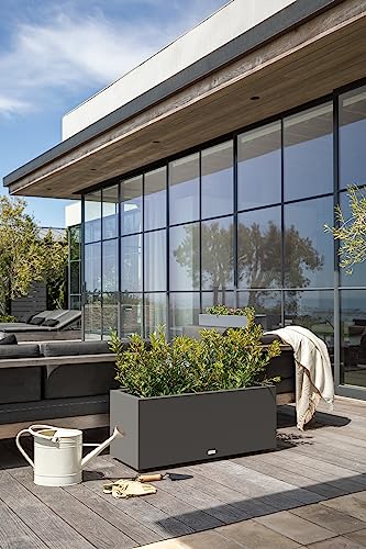 Veradek Block Series Long Box Planter - Rectangular Outdoor Planter - color: Gray, size: Large
