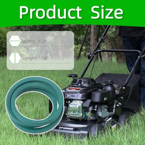 Lawn Mower Deck Belt 1/2" x 158" Compatible with Craftsman Simplicity Snapper 52" Decks, Fits ZTS7000 ZT2752 ZT2300 RZT2552 Zero Turn Mowers, Replaces OEM Part 7103789 7103789YP - color: 7103789