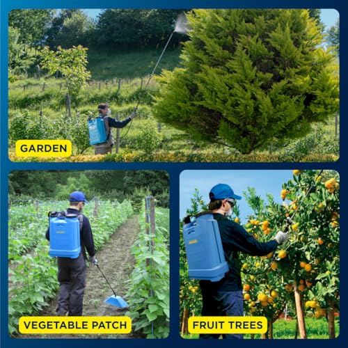Matabi - Evolution 16 Backpack Sprayer - 4 Gal Capacity - Stainless Steel Handle - Versatile Nozzles - Professional Use - Pressure Regulator - Ideal for Over 400m² - Weed Sprayer