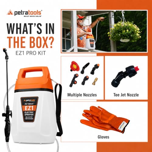 PetraTools EZ1 Pro Kit 1 Gallon Electric Sprayer - 7 Nozzles, 3 Hr Runtime - size: EZ1-Prokit