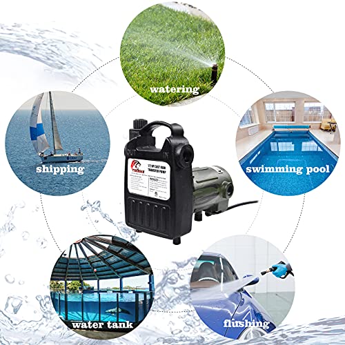 TIGEROAR 120V Water Transfer Pump 1560 GPH Cast Iron 1/2 HP Electric Pump