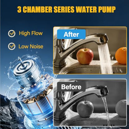 33-Series 110V AC Industrial Water Pressure Pump,4.0GPM 50PSI Self-Priming Water Transfer Diaphragm Pump with Pressure Switch Garden Hose Adapters for Irrigation RV Marine Boat Sprinkler Faucet - size: 110V-4GPM-50PSI