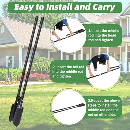 LLARGUEST Post Hole Digger,54 Inch Heavy Duty Metal Hole Digger Tool for Digging,Grey Manual Tool for Transplant, Camping,Gardening.