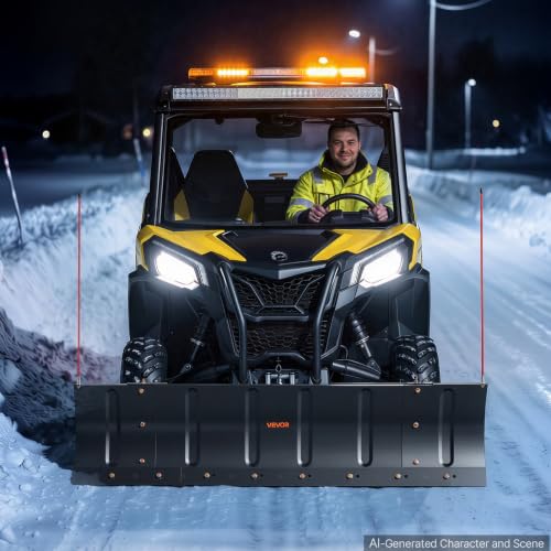 VEVOR Snow Plow Kit 43 in/60 in Width Adjustable Universal Plow Attachment - size: 43in-60in Adjustable