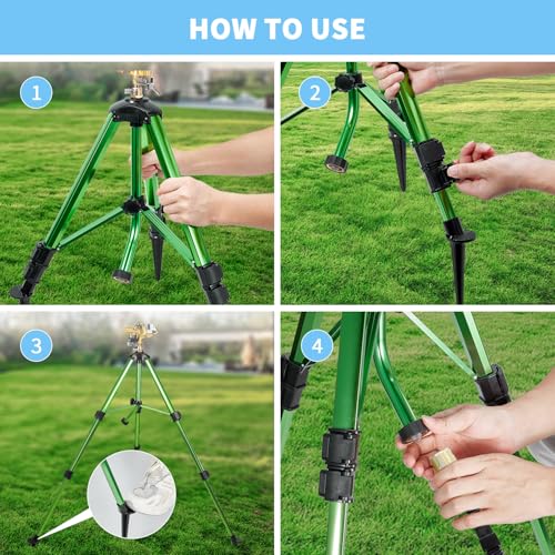 Impact Sprinkler on Tripod Base, 360° Coverage, 3/4in - style: 1 Pack Tripod Sprinkler