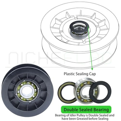 GX20287 Idler Pulley with GX20286 Idler Pulley GX20006 Belt - color: A16 1xGX20286+1xGX20287+1/2x87 Belt