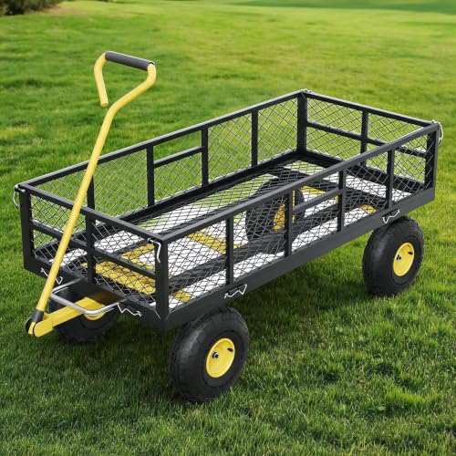 Garden Dump Cart with Removable Sidewalls - color: Black