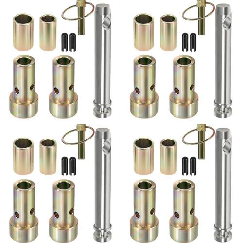 4 Packs TK95029 CAT 1 Quick Hitch Adapter Bushing Kit with S07070200 Top Link Pin and S07090100 Lynch Pin for Category 1 3-Point Quick Hitch and Tractor