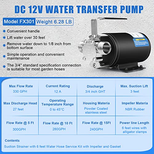 12V Water Pump Water Transfer Pump Utility Pump Black - style: Black-Standard