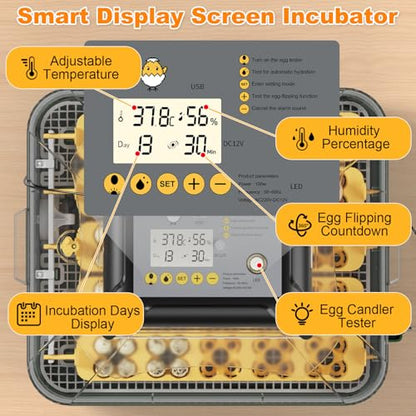 125 Egg Incubator for Hatching Eggs with Automatic Egg Turning - size: M- 196 Quail Eggs