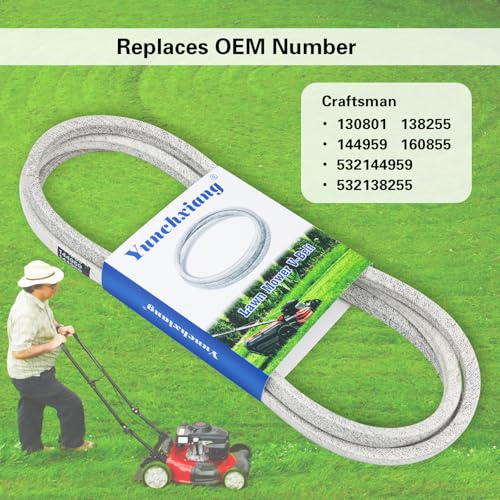 532144959 Deck Belt Kevlar for 144959 Craftsman Deck Belt, Craftsman 42 inch Riding Mower LT1000, LT2000, YT3000, DYT4000, Replaces 130801, 160855, 138255, 532138255 - Aramid Cord, 1/2'' x 95'' - size: 1/2" x 95"