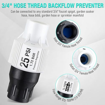 Aurelema Drip Irrigation Pressure Regulator and Filter, 25 PSI, 3/4 Inch