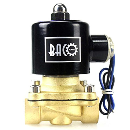 BACOENG 1/2" DC12V Electric Solenoid Valve (NPT, Brass, Normally Closed) - size: 1/2"NPT-Brass