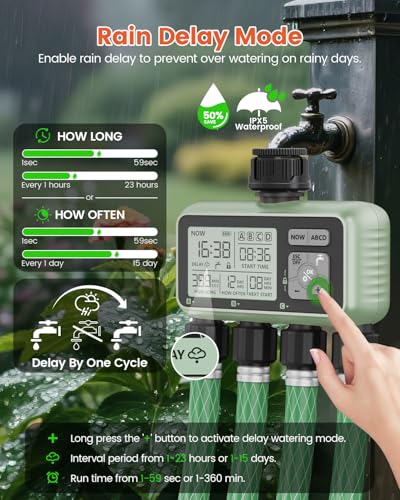 4 Zone Sprinkler Timer, Programmable Water Timer for Garden Hose - size: 4 Outlet