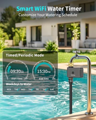 WiFi Hose Timer with Brass Inlet, Smart Water Timer 1 Zone, Sprinkler Timer w/WiFi hub for Remote Control via 2.4Ghz WiFi, Voice/App Controls with Alexa & Google Assistant, for Lawns Yards - size: WiFi Version Brass Inlet