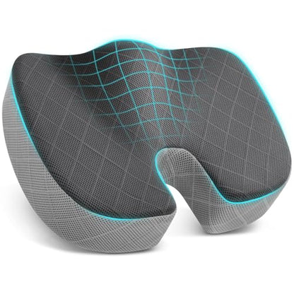 TushGuard Memory Foam Office Chair Seat Cushion - Dark & Light Grey, Large - color: Dark&light Grey, size: Large